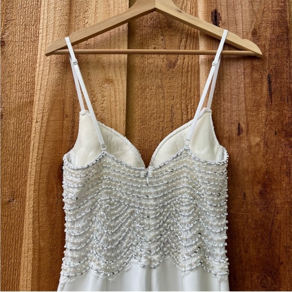 White Pearl Sequin Bustier Mermaid Sleeveless Jumpsuit 🌿 - Picture 8 of 12